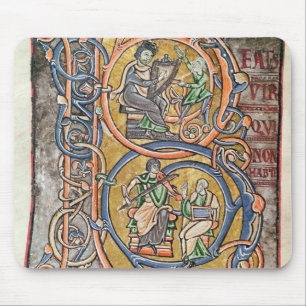 Historiated initial 'B' depicting King David Mouse Mat