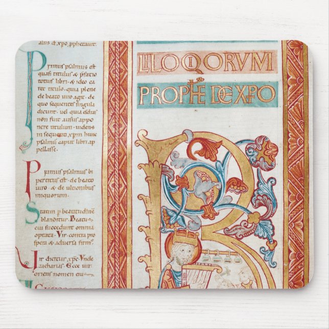 Historiated initial 'B' depicting King David Mouse Mat (Front)