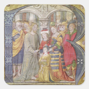 Historiated initial 'B' Square Sticker