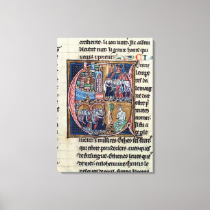 Historiated initial 'C' depicting Conrad III Canvas Print