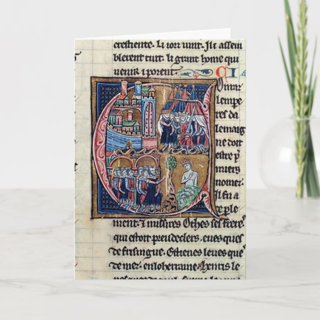 Historiated initial 'C' depicting Conrad III Note Card (Front)