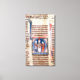 Historiated initial 'D' depicting a marriage Canvas Print