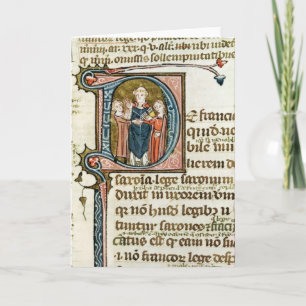Historiated initial 'D' depicting a priest Note Card