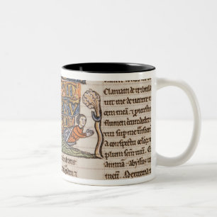 Historiated initial 'E' depicting Jonah Two-Tone Coffee Mug