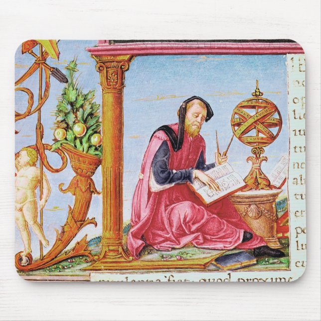 Historiated initial 'L' depicting Pliny the Mouse Mat (Front)