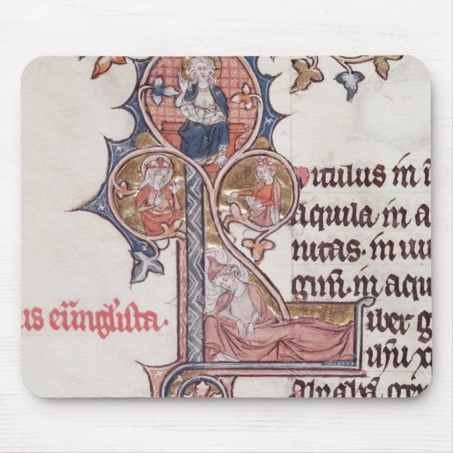 Historiated initial 'L' depicting Tree of Mouse Mat (Front)