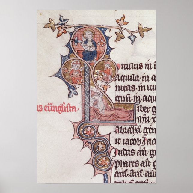 Historiated initial 'L' depicting Tree of Poster (Front)