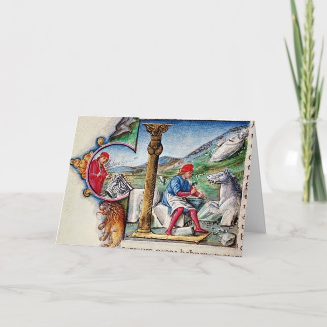 Historiated initial 'L' Note Card (Front)