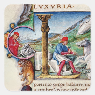 Historiated initial 'L' Square Sticker