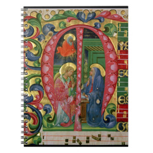 Historiated initial 'M' depicting The Annunciation Notebook