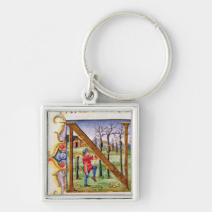 Historiated Initial 'N' Key Ring