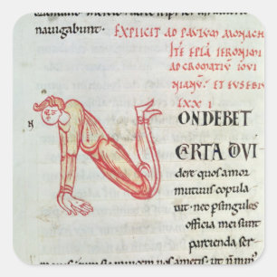 Historiated initial 'N' Square Sticker