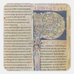 Historiated initial 'P' Square Sticker