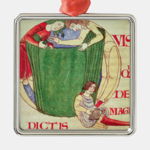 Historiated initial 'Q' depicting drapers Metal Tree Decoration