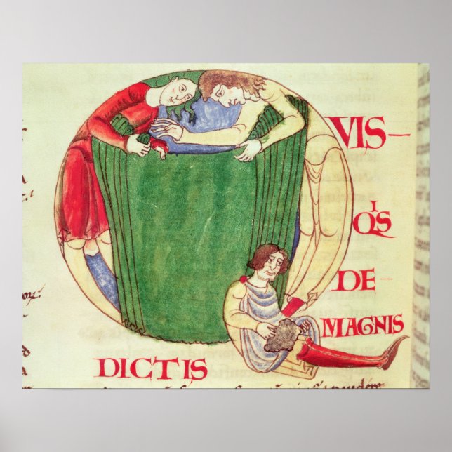 Historiated initial 'Q' depicting drapers Poster (Front)