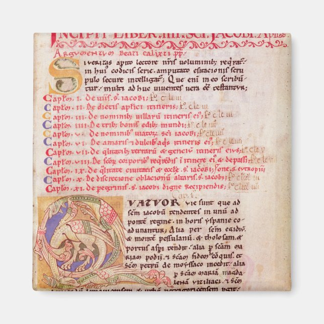 Historiated initial 'Q' depicting three Magnet (Front)