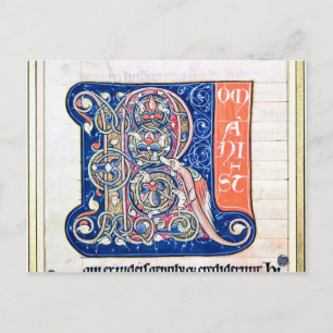 Historiated initial 'R' 2 Postcard