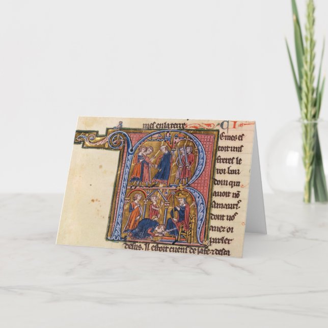 Historiated initial 'R' depicting the Sultan Note Card (Front)