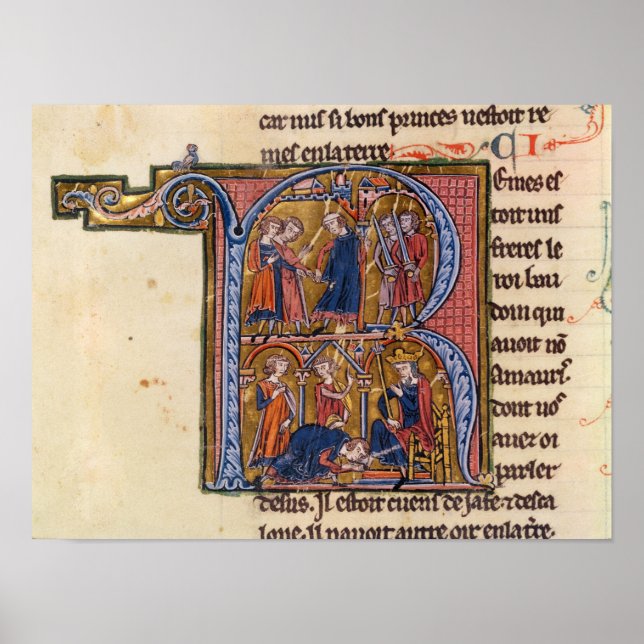 Historiated initial 'R' depicting the Sultan Poster (Front)