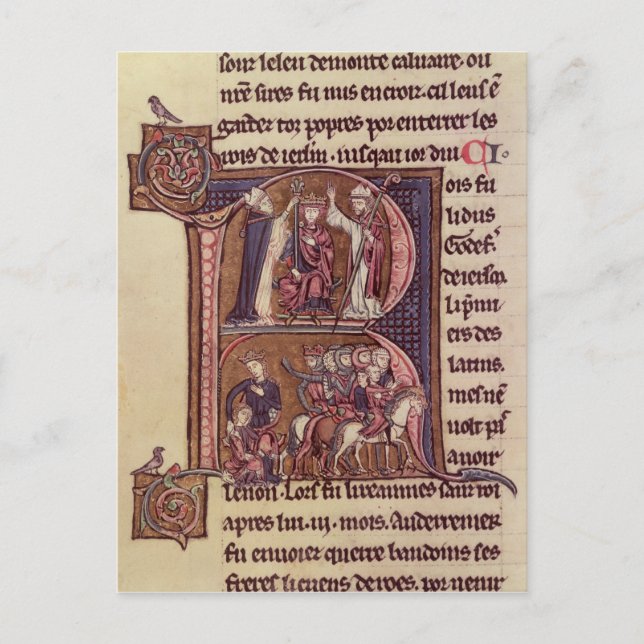 Historiated initial 'R' Postcard (Front)