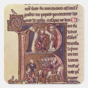 Historiated initial 'R' Square Sticker