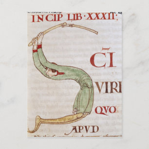 Historiated initial 'S' depicting a man Postcard