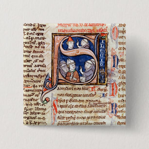 Historiated initial 'S' depicting Pope Gregory 15 Cm Square Badge
