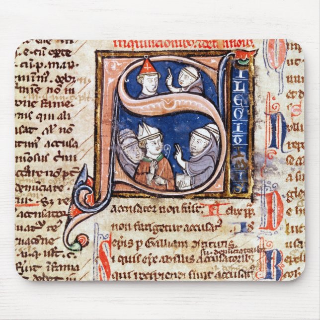 Historiated initial 'S' depicting Pope Gregory Mouse Mat (Front)