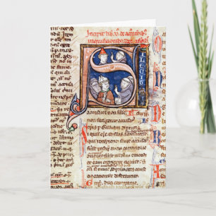 Historiated initial 'S' depicting Pope Gregory Note Card