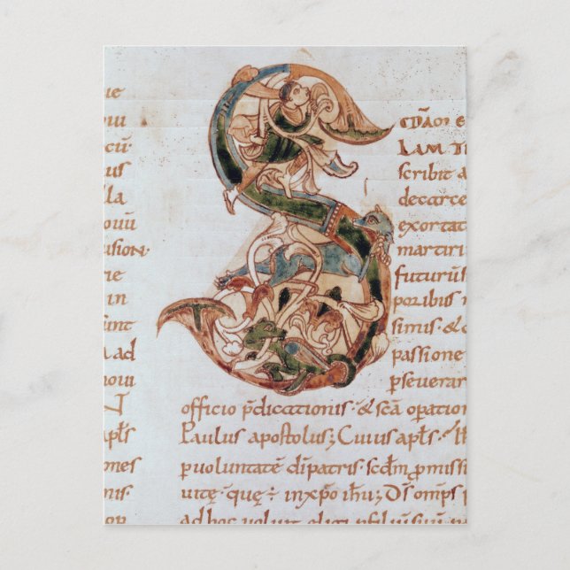 Historiated initial 'S' Postcard (Front)