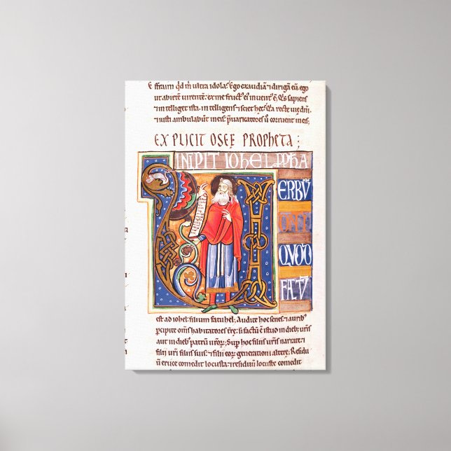 Historiated initial 'U' depicting Joel Canvas Print (Front)
