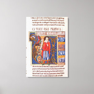 Historiated initial 'U' depicting Joel Canvas Print