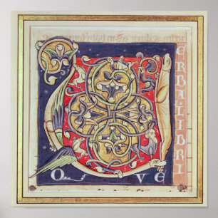 Historiated initial 'U' Poster