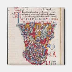 Historiated initial 'V' depicting a scene Magnet