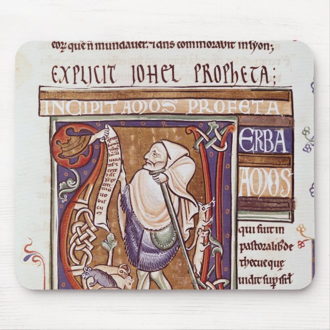 Historiated initial 'V' depicting Amos Mouse Mat (Front)