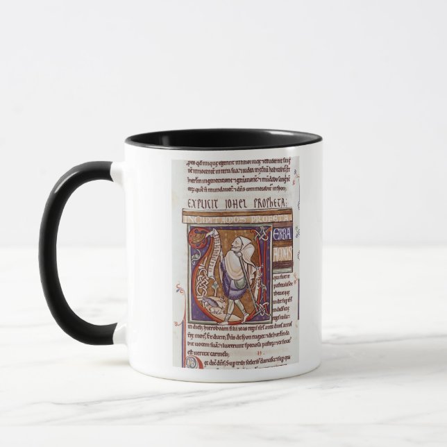 Historiated initial 'V' depicting Amos Mug (Left)