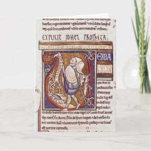 Historiated initial 'V' depicting Amos Note Card
