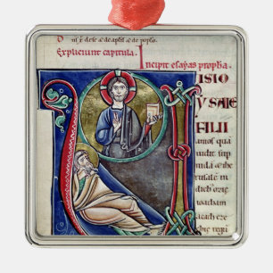 Historiated initial 'V' or 'U' Metal Tree Decoration