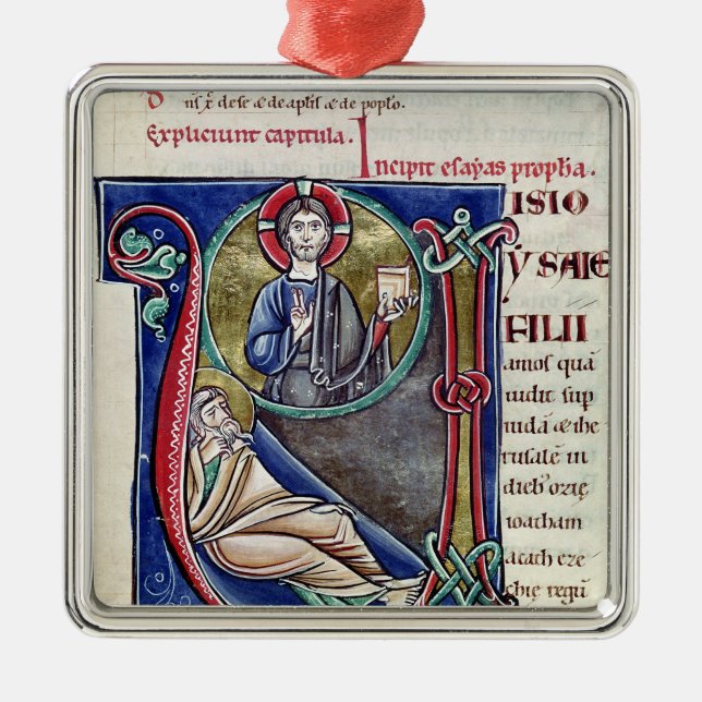 Historiated initial 'V' or 'U' Metal Tree Decoration (Front)