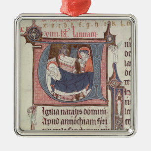Historiated initials 'U' and 'I' Metal Tree Decoration