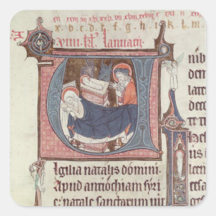 Historiated initials 'U' and 'I' Square Sticker