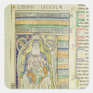 Historiated letter 'A' depicting generations Square Sticker