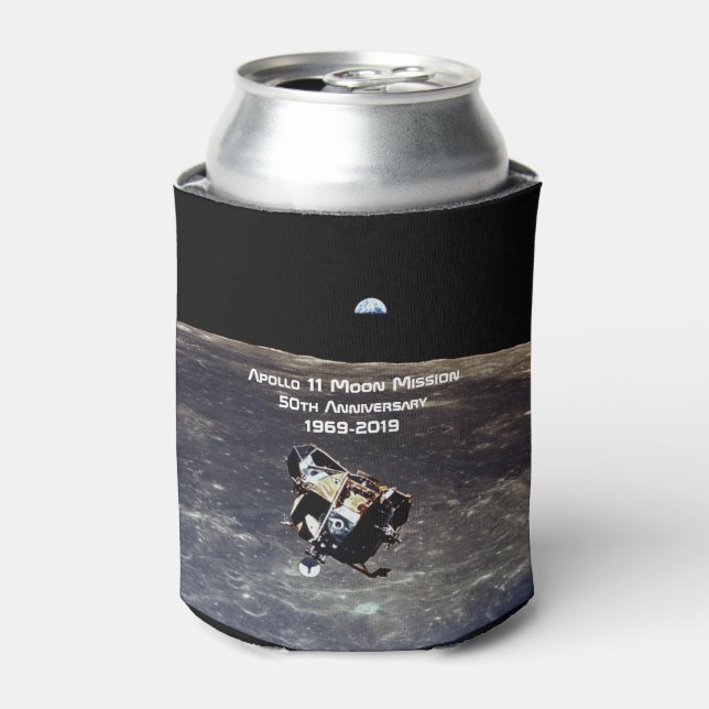 Historic Apollo 11 Moon Mission 50th Anniversary Can Cooler (Can Front)