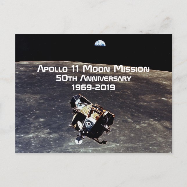 Historic Apollo 11 Moon Mission 50th Anniversary Postcard (Front)