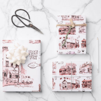 Historic Beer Taverns of Buffalo NY Pen & Ink  Wra Wrapping Paper Sheet
