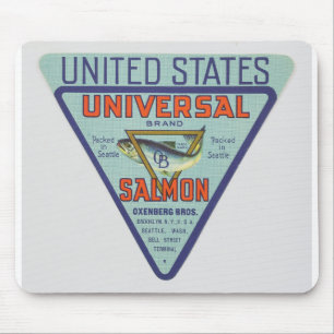 Historic Bell Street Pier Salmon Label Mouse Mat
