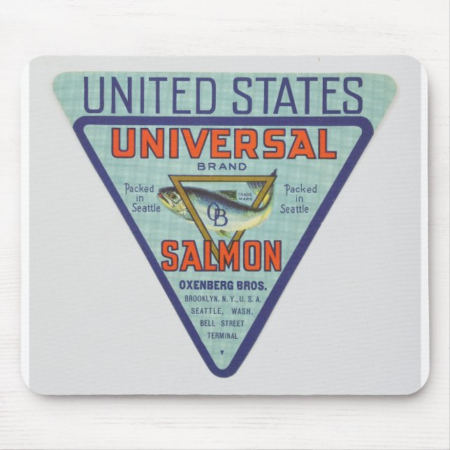 Historic Bell Street Pier Salmon Label Mouse Mat (Front)