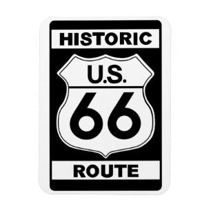 Historic Black Route 66 Premium Magnet