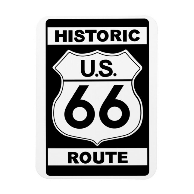 Historic Black Route 66 Premium Magnet (Vertical)
