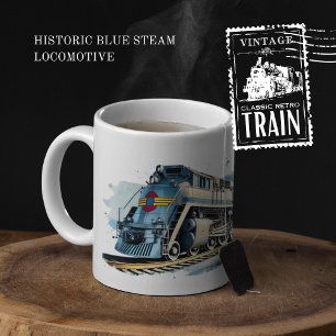 Historic Blue Steam Locomotive Two-Tone Coffee Mug